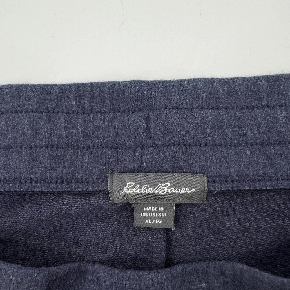 Eddie Bauer Mens Navy Heather Knit Lounge Shorts XL Drawstring ELS2022S